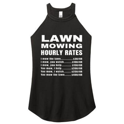 Lawn Mowing Hourly Rates Price List Funny Mow Women's Perfect Tri Rocker Tank