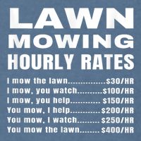 Lawn Mowing Hourly Rates Price List Funny Mow Garment-Dyed Sweatshirt