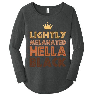 Lightly Melanated Hella Black Afro Queen African American Women's Perfect Tri Tunic Long Sleeve Shirt