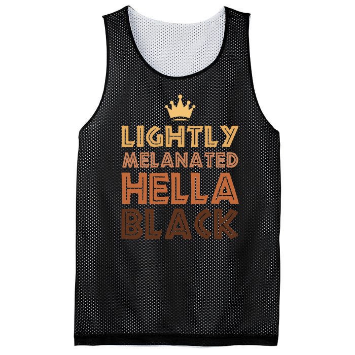 Lightly Melanated Hella Black Afro Queen African American Mesh Reversible Basketball Jersey Tank