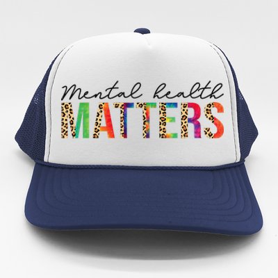 Leopard Mental Health Matters Human Brain Illness Awareness Trucker Hat