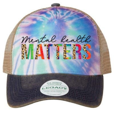 Leopard Mental Health Matters Human Brain Illness Awareness Legacy Tie Dye Trucker Hat