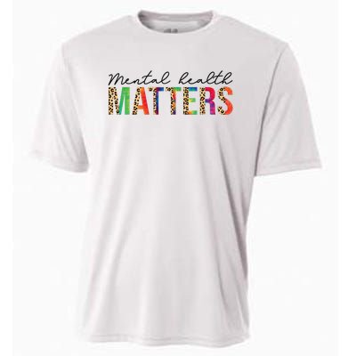 Leopard Mental Health Matters Human Brain Illness Awareness Cooling Performance Crew T-Shirt