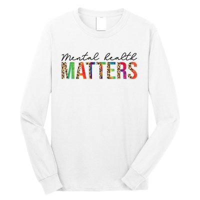 Leopard Mental Health Matters Human Brain Illness Awareness Long Sleeve Shirt