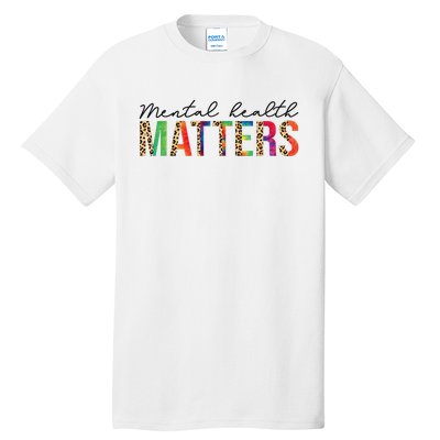 Leopard Mental Health Matters Human Brain Illness Awareness Tall T-Shirt