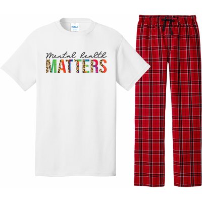 Leopard Mental Health Matters Human Brain Illness Awareness Pajama Set