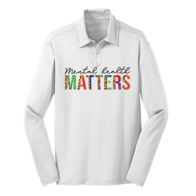 Leopard Mental Health Matters Human Brain Illness Awareness Silk Touch Performance Long Sleeve Polo