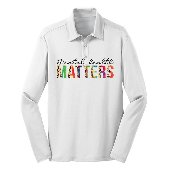 Leopard Mental Health Matters Human Brain Illness Awareness Silk Touch Performance Long Sleeve Polo