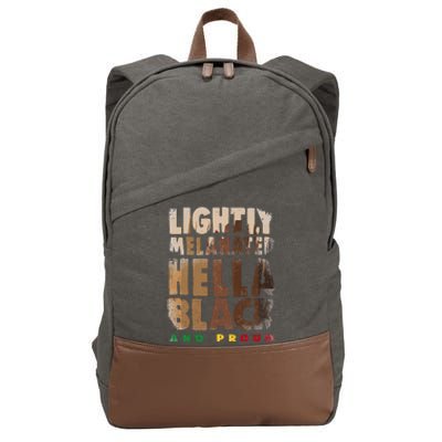 Lightly Melanated Hella Black History Month Melanin Cotton Canvas Backpack