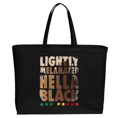 Lightly Melanated Hella Black History Month Melanin Cotton Canvas Jumbo Tote