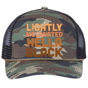 Lightly Melanated Hella Black History Melanin African Pride Retro Rope Trucker Hat Cap