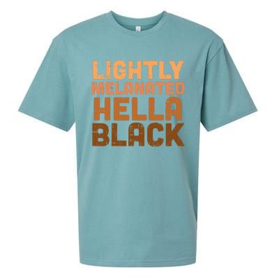 Lightly Melanated Hella Black History Melanin African Pride Sueded Cloud Jersey T-Shirt