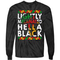 Lightly Melanated Hella Black History Tie-Dye Long Sleeve Shirt