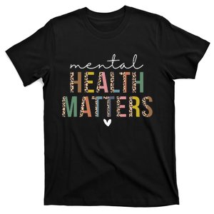 Leopard Mental Health Matters Human Brain Illness Awareness T-Shirt