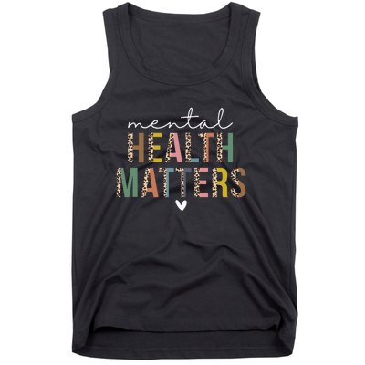 Leopard Mental Health Matters Human Brain Illness Awareness Tank Top