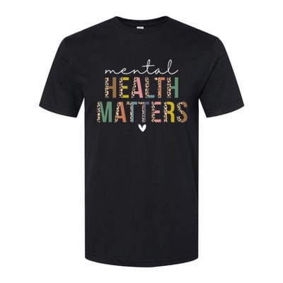 Leopard Mental Health Matters Human Brain Illness Awareness Softstyle® CVC T-Shirt