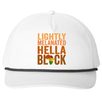 Lightly Melanated Hella Black History Melanin African Pride Snapback Five-Panel Rope Hat