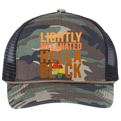 Lightly Melanated Hella Black History Melanin African Pride Retro Rope Trucker Hat Cap