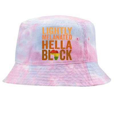 Lightly Melanated Hella Black History Melanin African Pride Tie-Dyed Bucket Hat