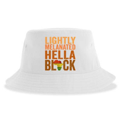 Lightly Melanated Hella Black History Melanin African Pride Sustainable Bucket Hat