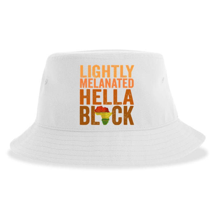 Lightly Melanated Hella Black History Melanin African Pride Sustainable Bucket Hat