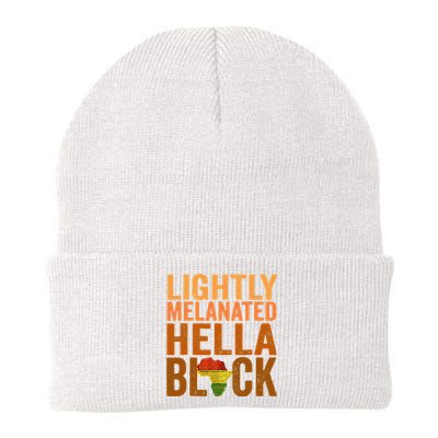 Lightly Melanated Hella Black History Melanin African Pride Knit Cap Winter Beanie