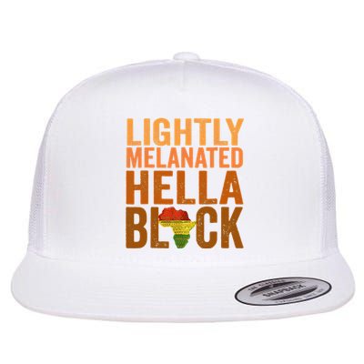 Lightly Melanated Hella Black History Melanin African Pride Flat Bill Trucker Hat