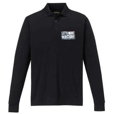 Lets Make Herstory Feminist Performance Long Sleeve Polo