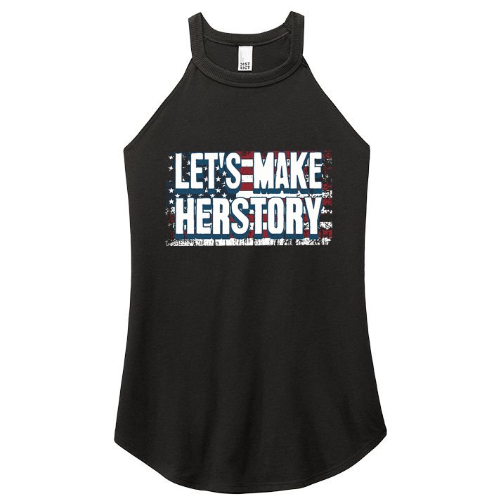 Lets Make Herstory Feminist Women's Perfect Tri Rocker Tank