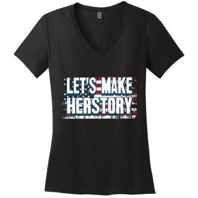 Lets Make Herstory Feminist Women's V-Neck T-Shirt