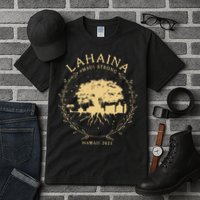 Lahaina Maui Hawaii Strong Golden Banyan Tree Shoreline Supportive Tall T-Shirt