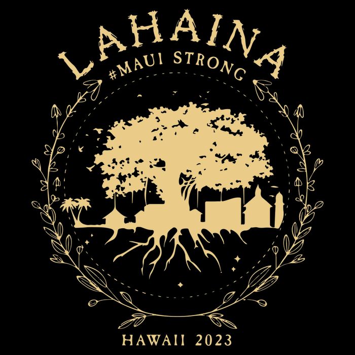 Lahaina Maui Hawaii Strong Golden Banyan Tree Shoreline Supportive Flat Bill Trucker Hat