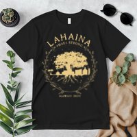 Lahaina Maui Hawaii Strong Golden Banyan Tree Shoreline Supportive Premium T-Shirt