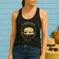 Lahaina Maui Hawaii Strong Golden Banyan Tree Shoreline Supportive Womens Tank Top