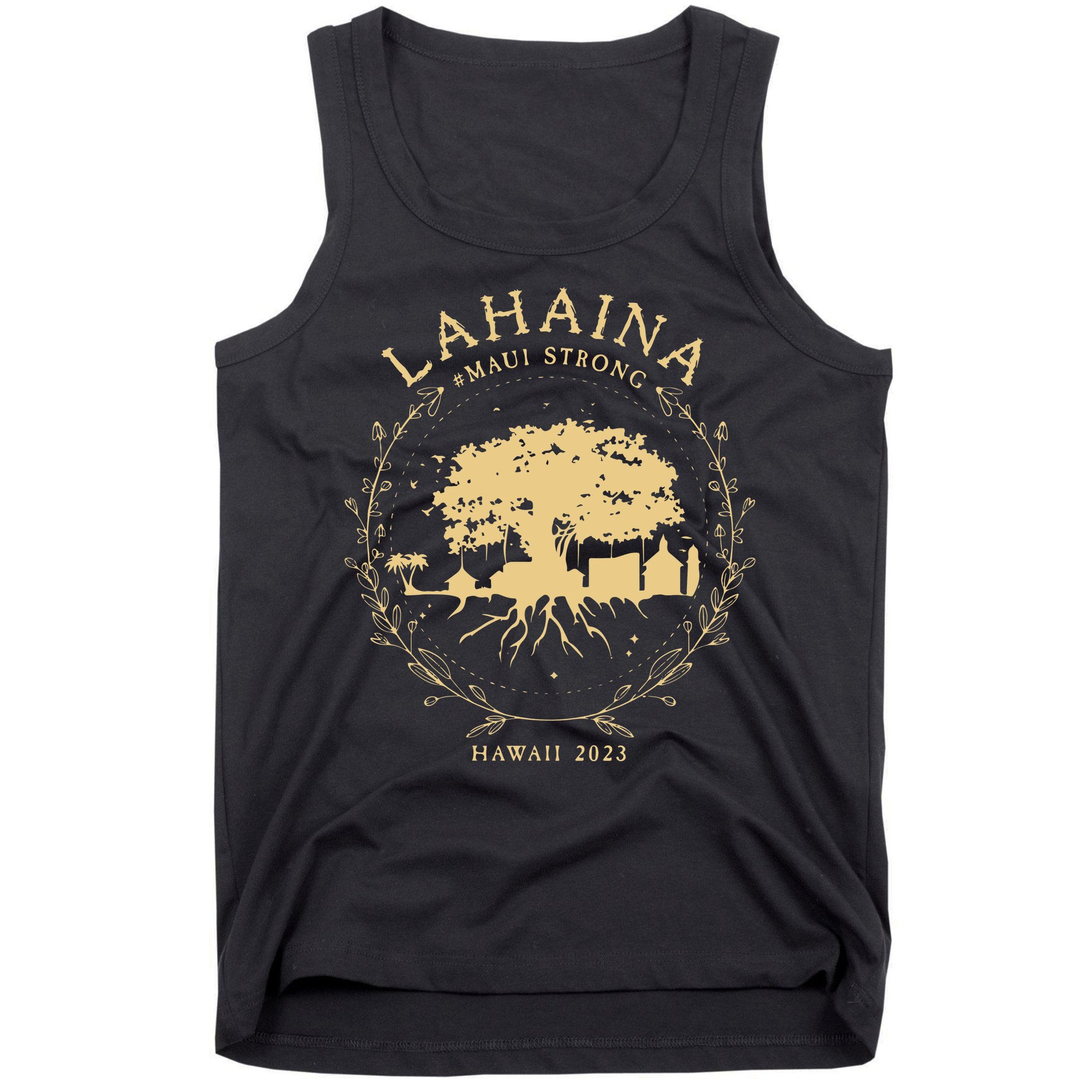 Lahaina Maui Hawaii Strong Golden Banyan Tree Shoreline Supportive Tank Top
