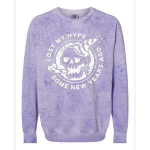 Lost My Hype Some New Years Ago Funny Skeleton NYE Colorblast Crewneck Sweatshirt