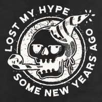 Lost My Hype Some New Years Ago Funny Skeleton NYE 7 Panel Mesh Trucker Snapback Hat