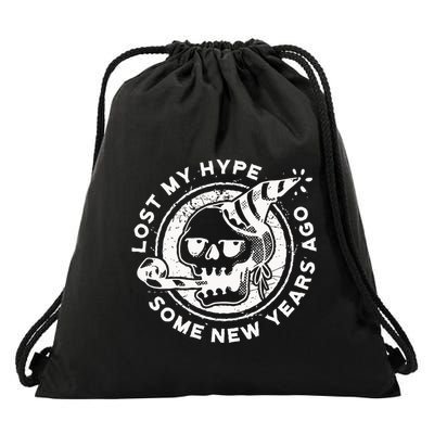 Lost My Hype Some New Years Ago Funny Skeleton NYE Drawstring Bag