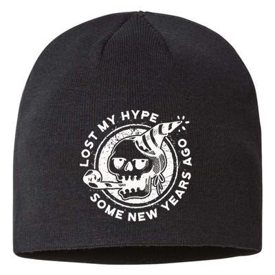 Lost My Hype Some New Years Ago Funny Skeleton NYE Sustainable Beanie