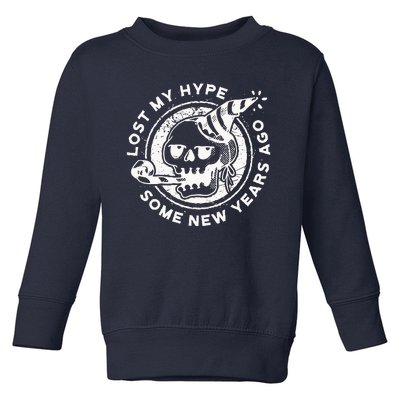 Lost My Hype Some New Years Ago Funny Skeleton NYE Toddler Sweatshirt