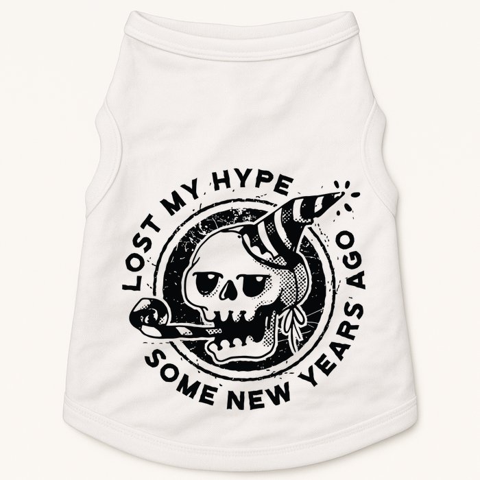 Lost My Hype Some New Years Ago Funny Skeleton NYE Doggie Tank