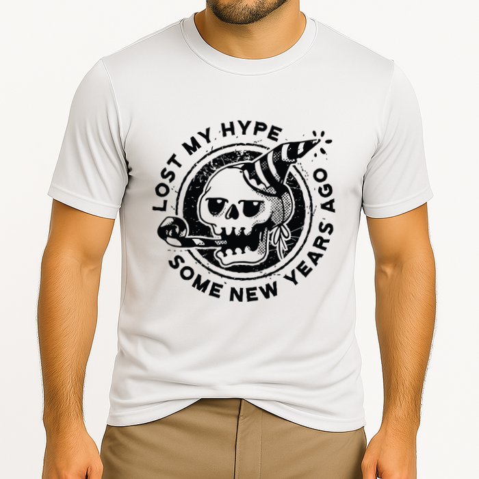Lost My Hype Some New Years Ago Funny Skeleton NYE Cooling Performance Crew T-Shirt