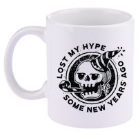 Lost My Hype Some New Years Ago Funny Skeleton NYE 11oz C Handle Ceramic Mug