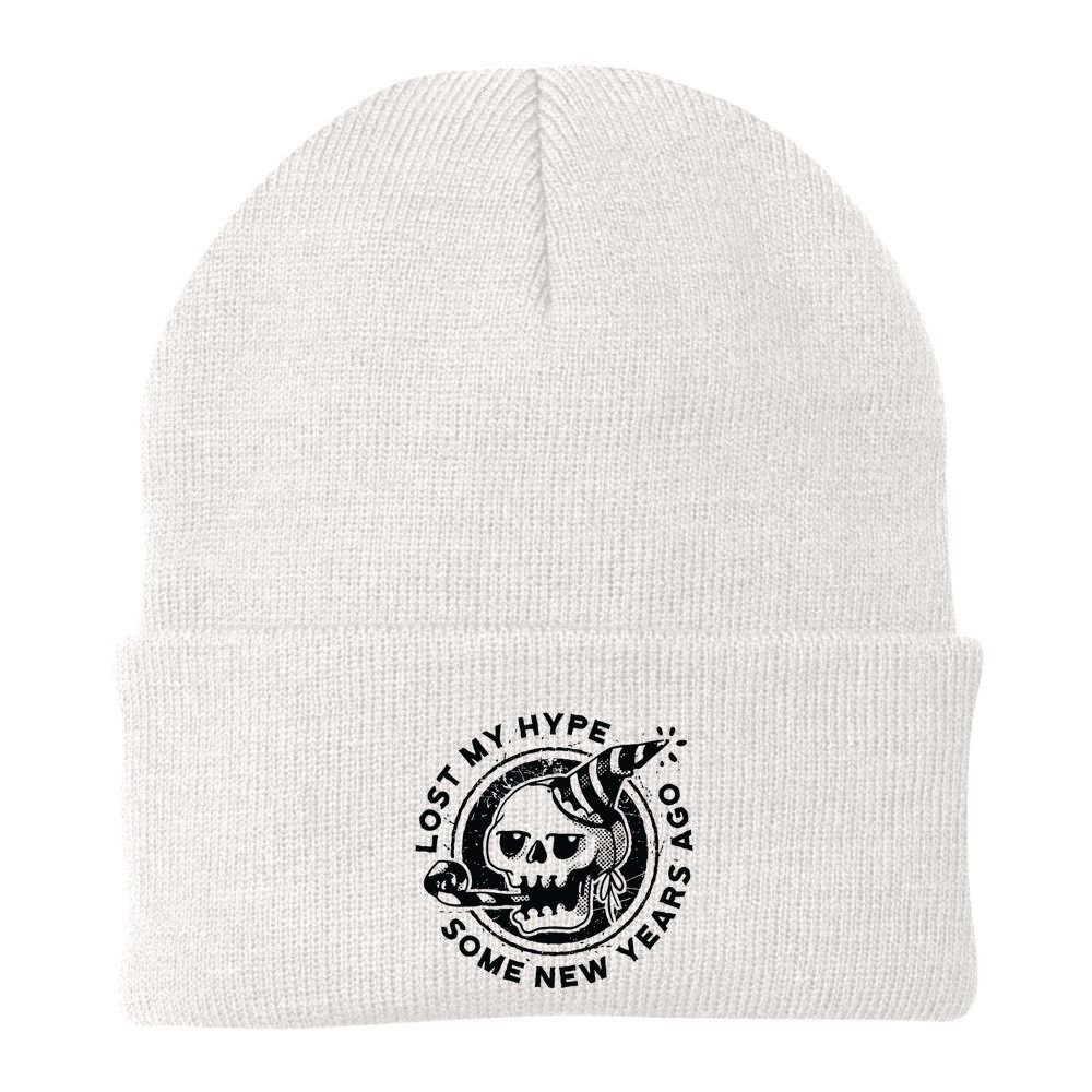 Lost My Hype Some New Years Ago Funny Skeleton NYE Beanie