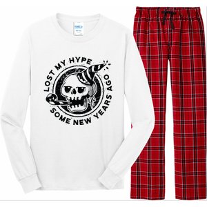 Lost My Hype Some New Years Ago Funny Skeleton NYE Long Sleeve Pajama Set