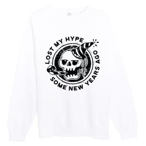 Lost My Hype Some New Years Ago Funny Skeleton NYE Premium Crewneck Sweatshirt