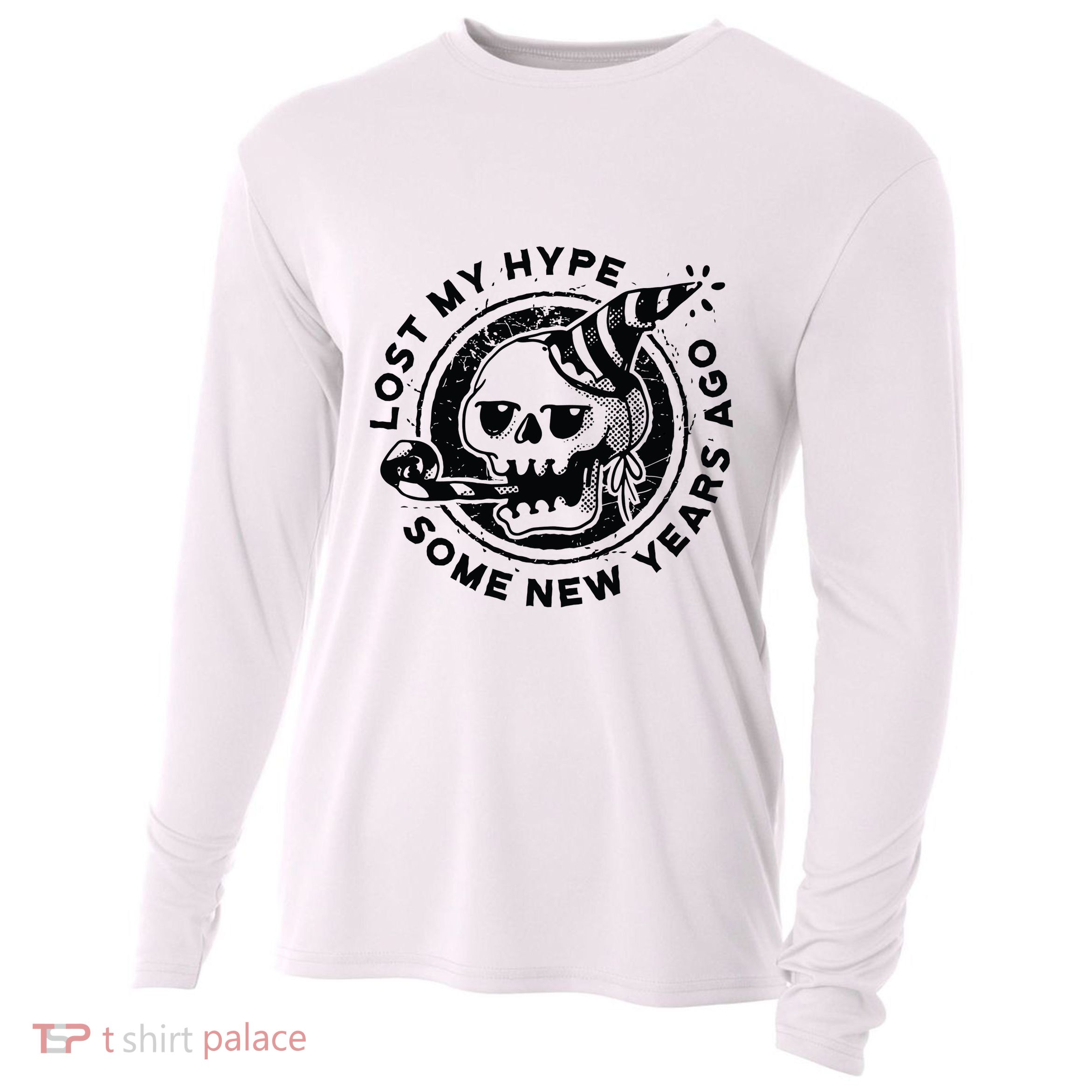 Lost My Hype Some New Years Ago Funny Skeleton NYE Cooling Performance Long Sleeve Crew
