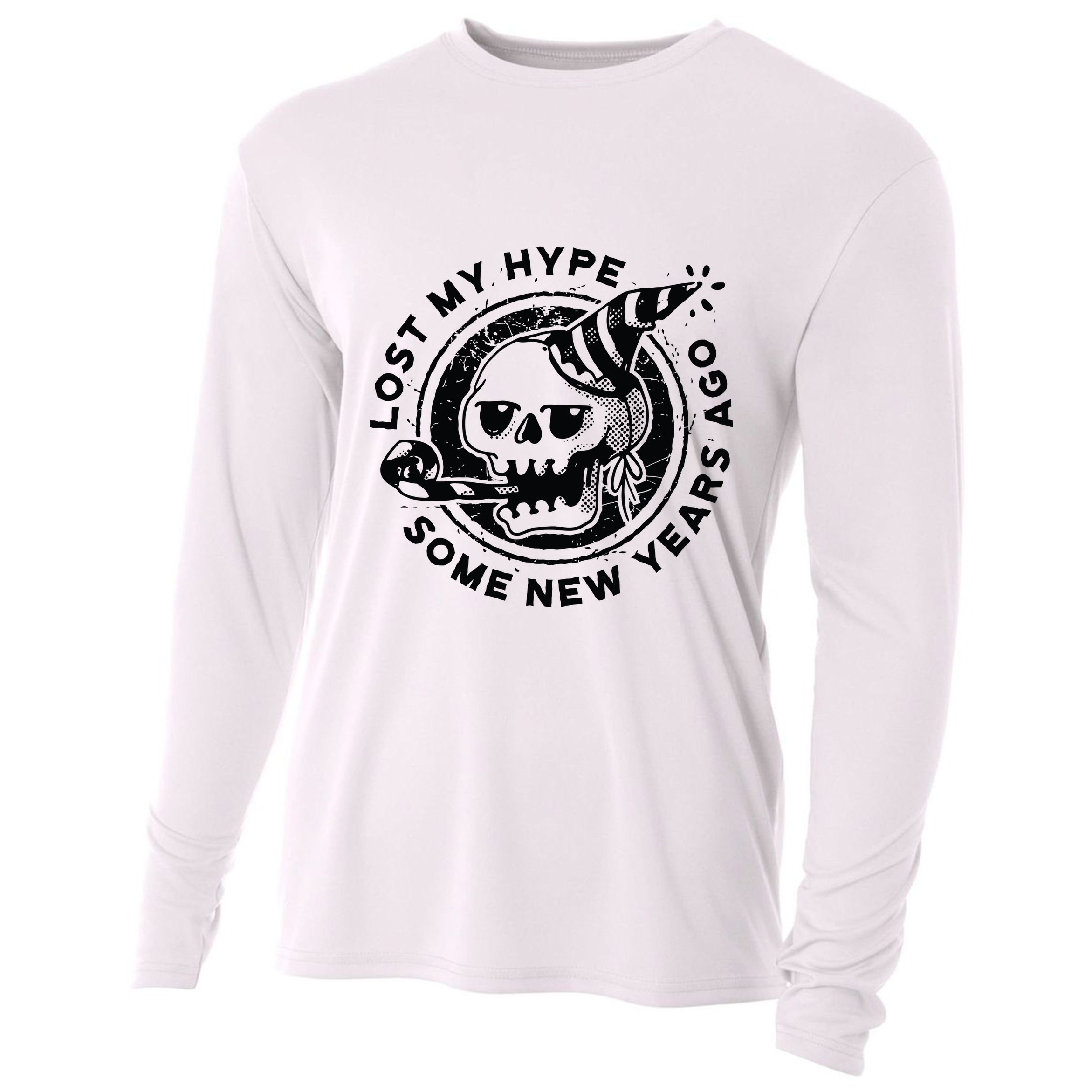 Lost My Hype Some New Years Ago Funny Skeleton NYE Cooling Performance Long Sleeve Crew