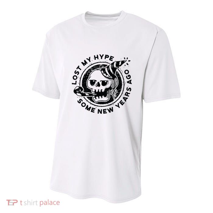 Lost My Hype Some New Years Ago Funny Skeleton NYE Youth Performance Sprint T-Shirt