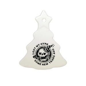 Lost My Hype Some New Years Ago Funny Skeleton NYE Ceramic Tree Ornament